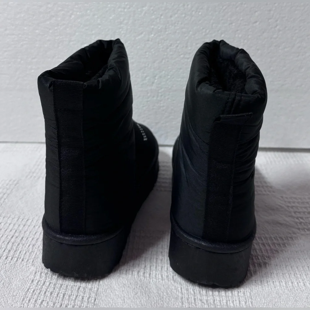 bebe Girls Black Puffer Winter Boots with Crystal Logo Sizes 1-2-3